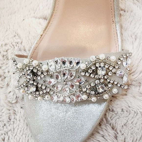 BETSEY JOHNSON GABRIAL JEWELED GRAY SPRAPPY HEELS SIZE 11 - Picture 8 of 11